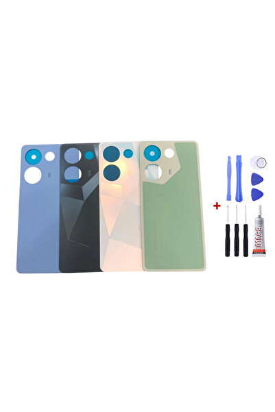 Yedcom Tecno Camon 20 Pro Siyah Arka Kapak Arka Cam Pil Kapağı Tamir Setli