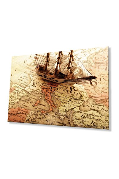 idealizbiz Hartă a navei și a lumii, 4 mm, din sticlă durabilă, sticlă temper...