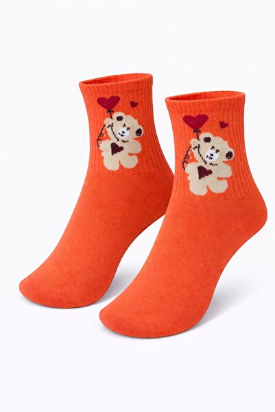 İpeksi Teddy Bear Pattern Organic Combed Cotton Socks