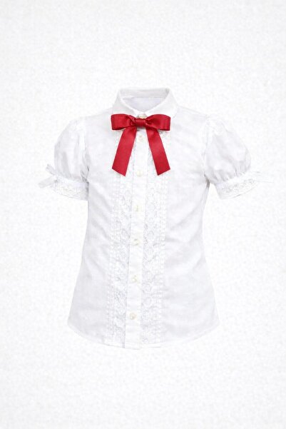 Kuraff Giyim Girls' Special Day Shirt with Ruffle Detail on the Front
