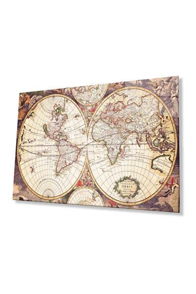 idealizbiz Harta Lumii Vechiului Monde, sticlă temperată de 4 mm, rezistentă,...