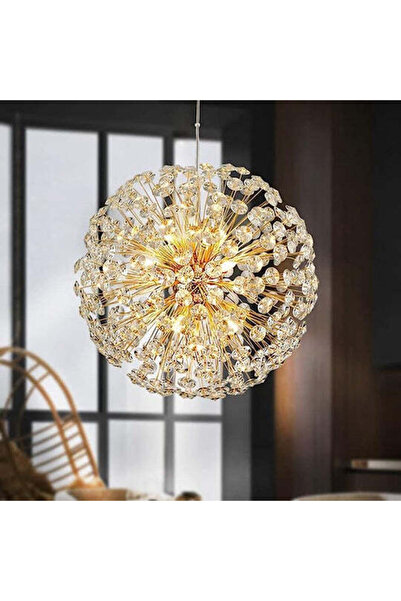 Jiju Lustra Suspended Crystal Dandelion Gold