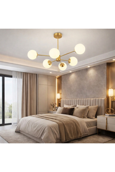 Jiju Laundry chandelier Laofaj MAT GOLD 6XE27 DF201-3+3 GD