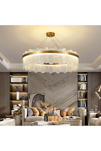 Jiju Lustra LED Suspendata QUEEN Gold Cristal