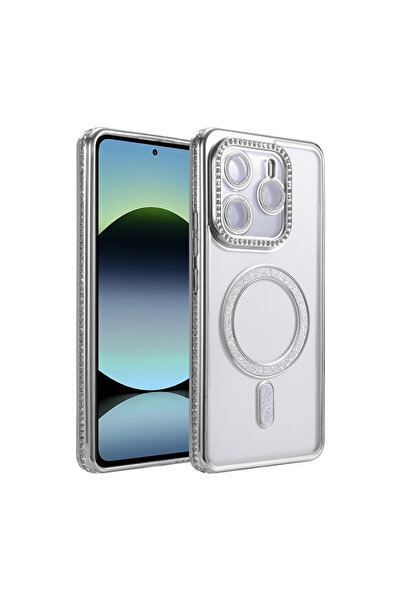 eco port Redmi note 14 4g joke glitter magneticsafe case - silver