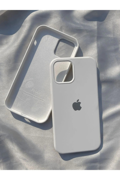 CaseKİdükkan İphone 13/14 ile uyumlu slikon lansman telefon kılıfı-beyaz