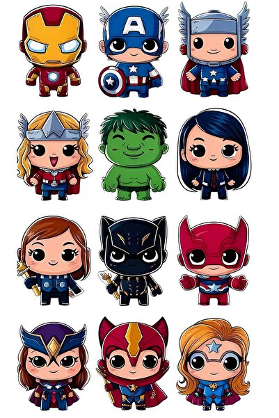 Limitless Design Çizgi Roman Tarzı Chibi Karakter Stickerları – Laptop, Dolap...