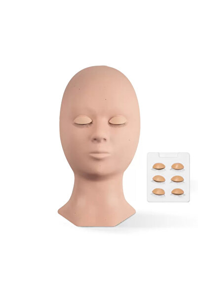 Barhat Mannequin Head for Eyelash Extensions with 4 Pairs of Detachable Eyes