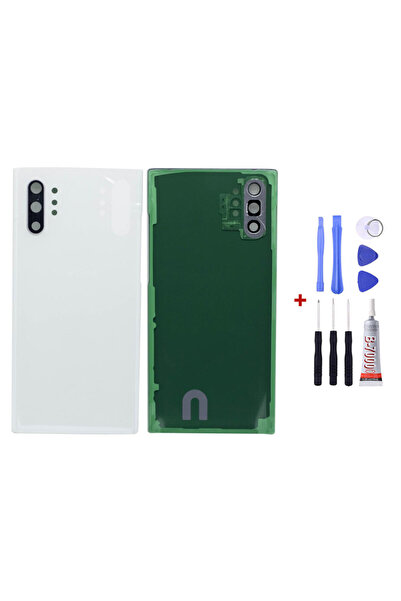 Yedcom Samsung NOTE 10 PLUS Beyaz Uyumlu Arka Kapak Arka Cam Pil Kapağı Tamir...