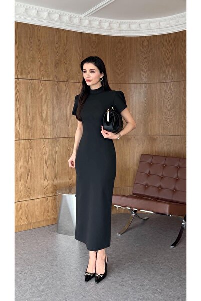 HAZELANNA Back Low-cut Black Dress