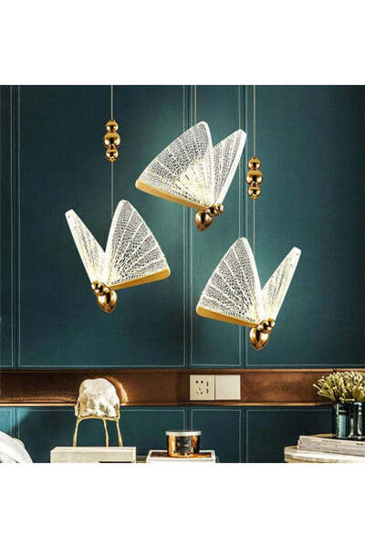 Sueva Lustra LED Luxury 3 Golden Butterflies
