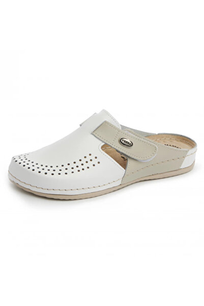 VESNA Saboți din piele naturală 170 alb-bej