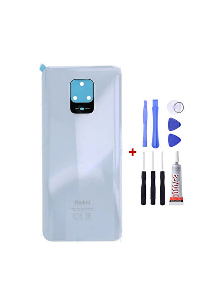Yedcom Xiaomi Redmi Note 9 Pro Beyaz Arka Kapak Arka Cam Pil Kapağı Tamir Setli