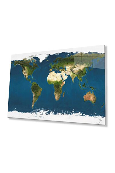 idealizbiz Harta lumii, tablou din sticlă durabilă de 4 mm, sticlă temperată,...