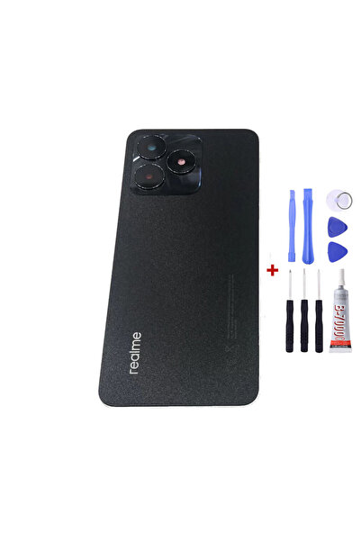 Yedcom Realme C53 Siyah Arka Kapak Arka Cam Pil Kapağı Tamir Setli
