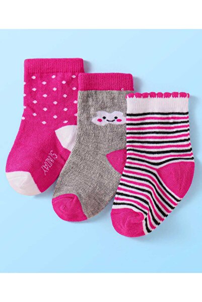 Cute Walk by Babyhug Anti-Bacterial Ankle Length Socks Striped & Design Pack ...