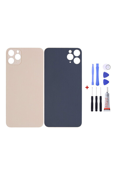 Yedcom Iphone 11 PRO MAX Gold Uyumlu Arka Kapak Arka Cam Pil Kapağı Tamir Setli