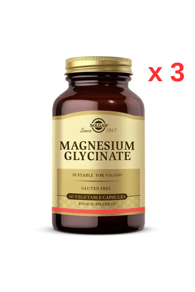 Solgar Magnesium Glycinate 60 Capsules - 3 Pieces