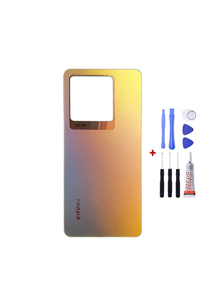 Yedcom İnfinix Note 30 Pro Gold Arka Kapak Arka Cam Pil Kapağı Tamir Setli