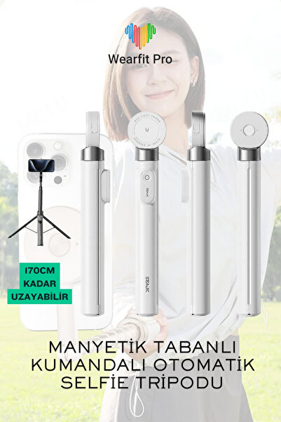 Wearfit Pro Otomatik Açılır Manyetik Telefon Tripodu Uzaktan Kumandalı Selfie...