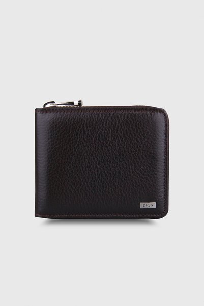 DİGA 102 Model Genuine Leather Brown Wallet