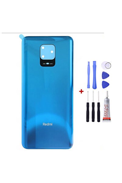 Yedcom Xiaomi Redmi Note 9 Pro Mavi Arka Kapak Arka Cam Pil Kapağı Tamir Setli
