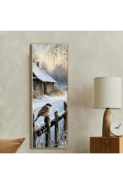 woodhomeworks Tek Parça Gerçek Ahşap dikey Panorama Çerçeveli Tablo