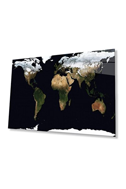 idealizbiz Harta lumii, tablou din sticlă durabilă de 4 mm, sticlă temperată,...