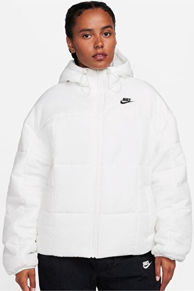 Nike Therma-Fit Classic Puffer Women's White Loose Fit Coat