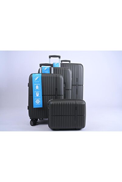 MAC CENTER 4-piece hard-shell luggage set – 360° wheels – security lock – lux...