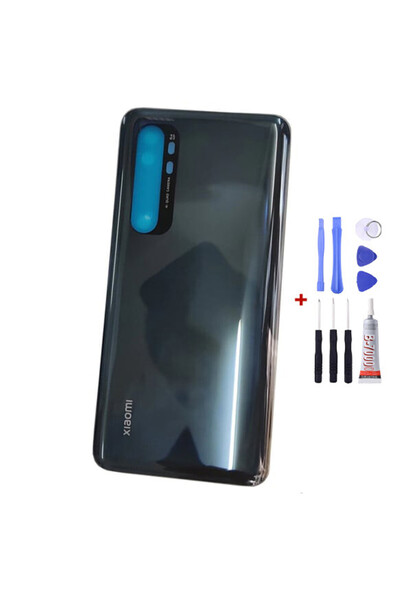 Yedcom Xiaomi Mi Note 10 Lite Siyah Arka Kapak Arka Cam Pil Kapağı Tamir Setli