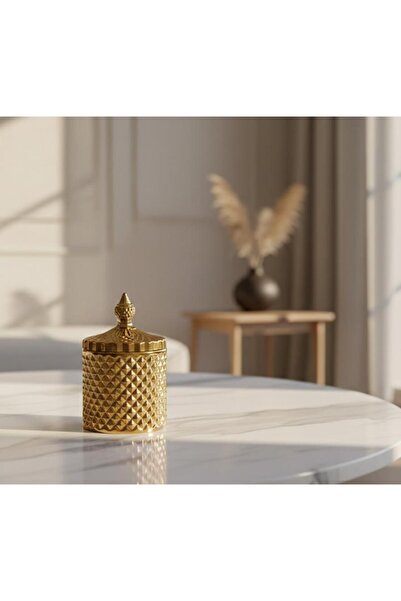 sultaneh Lüks Dekoratif kapaklı kristal Mini şekerlik -mum kavanozu