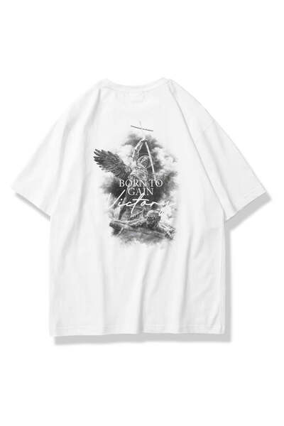 Trendiz Unisex Victory Tshirt Beyaz