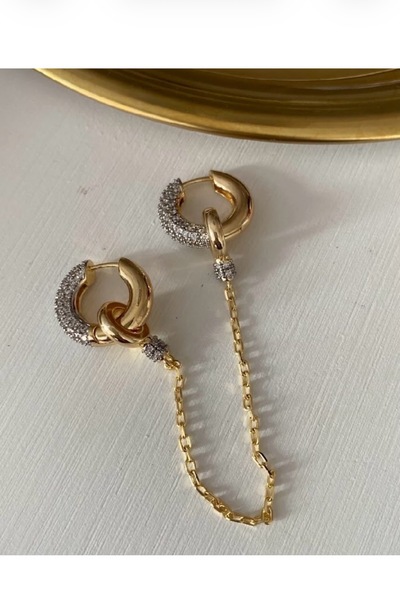 gaila design Double Ring Chain Dangle Earrings