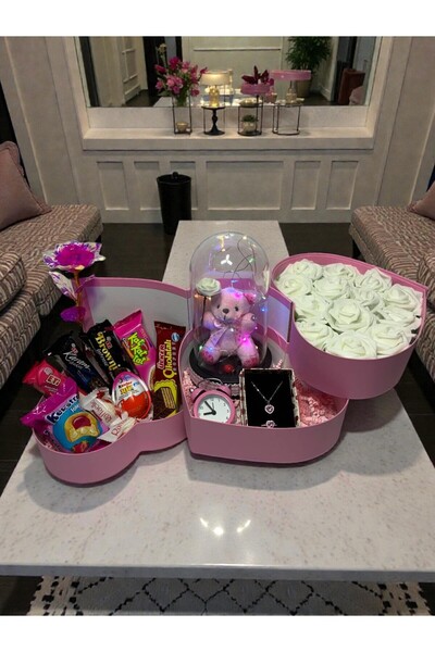 miraylovecollection Sevgiliye özel 3 katı pembe lüx hediye kutusu - Ayıcıklı ...