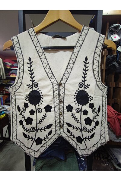 Sosyete Kaplumbağa Cotton Linen Suezene Embroidery Floral Embroidered Triangl...