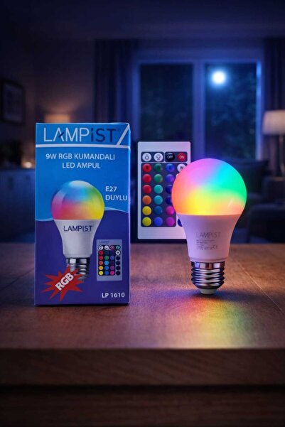ACIOĞLU PARAKENDE Lampist 9W RGB LED Ampul Kumandalı – Renk Değiştiren Akıllı...