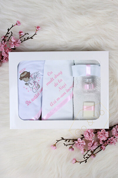 GoVo Kids Trusou botez Fetita, 6 piese, Ingeras – Set botez, Cadou Nasi