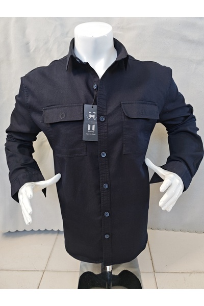 fourty five Erkek uzun kollu çift cepli kot gömlek