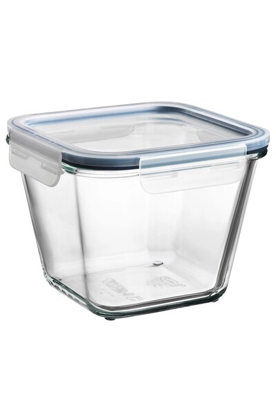 IKEA QUİCK Kare Saklama Kabı 15x15x12 Cm Sızdırmaz Plastik Kapaklı Cam Saklam...