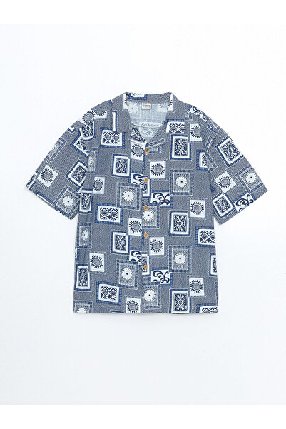 LC Waikiki Ozmarka New Season Patterned Short Sleeve Boys' Shirt