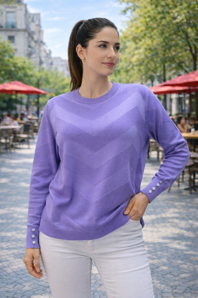 Elçelya Moda Women's Stylish Model Zigzag Patterned Standard Mercerized Young...