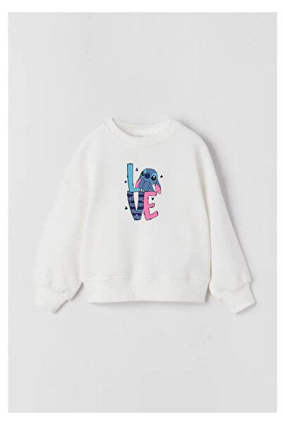 Tubinyoo Love Stitch Printed Crew Neck 3 Thread Sweatshirt