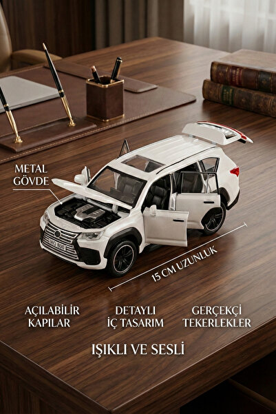 craftivio 1:32 Ölçek Metal Model Araba LX600 Lüks SUV Jip - Işıklı Sesli Çek ...