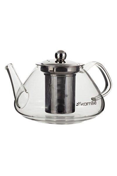 Kamille KM-0782L Teapot with Infuser, Stainless Steel and Heat-Resistant Glas...