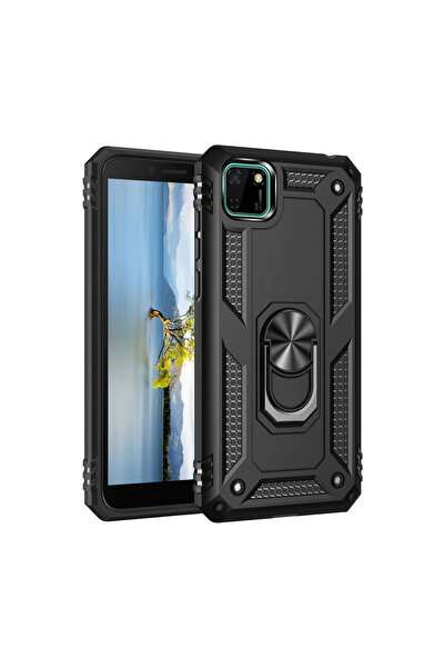 eco port Huawei Y5P Case Sofia Silicone Cover with Ring - Black