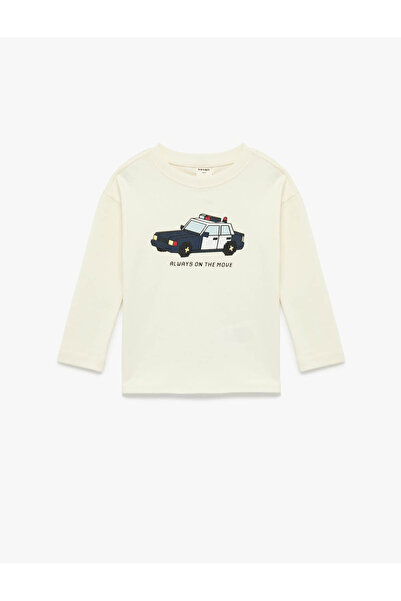 Koton Baskılı Ekru Erkek Bebek Uzun Kollu T-shirt 6SMB10114TK
