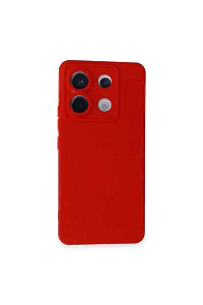 eco port حافظة ريدمي نوت 13 برو 5 جي نانو من السيليكون المخملي - أحمر