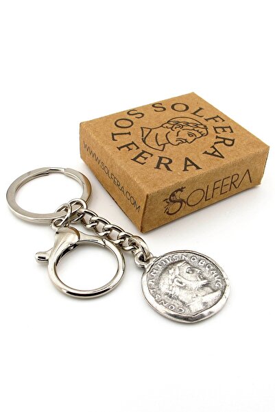 Solfera Ancient Roman Coin Shaped Constantinius Metal Vintage Keychain Ky162