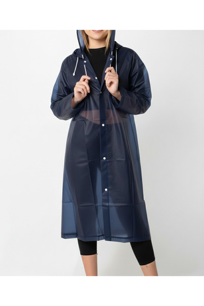 Boldy Oversized D Raincoat - Hooded Raincoat - Snap Fastener Raincoat - Unise...
